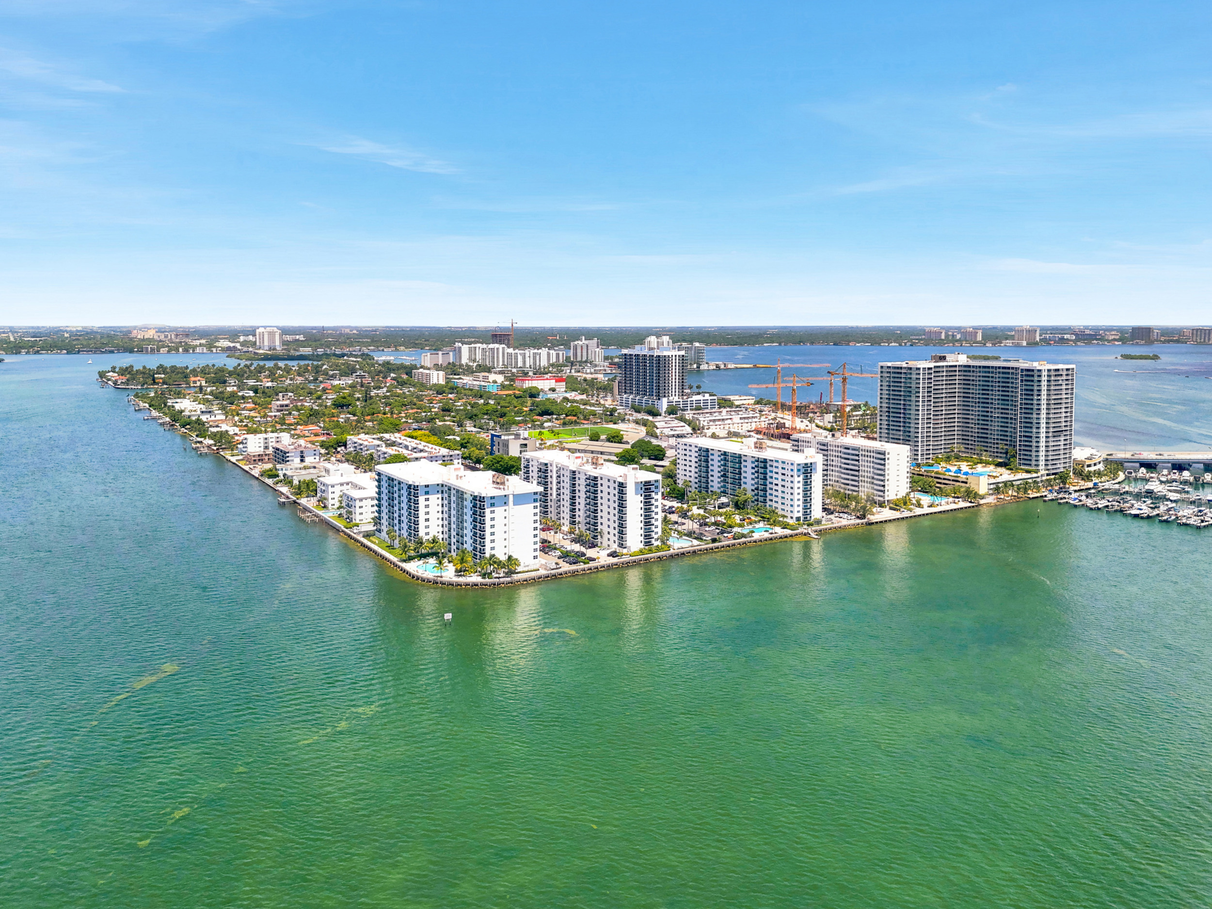 Treasures on the Bay II — building exterior aerial view — 7501 E Treasure Dr #2S North Bay Village FL