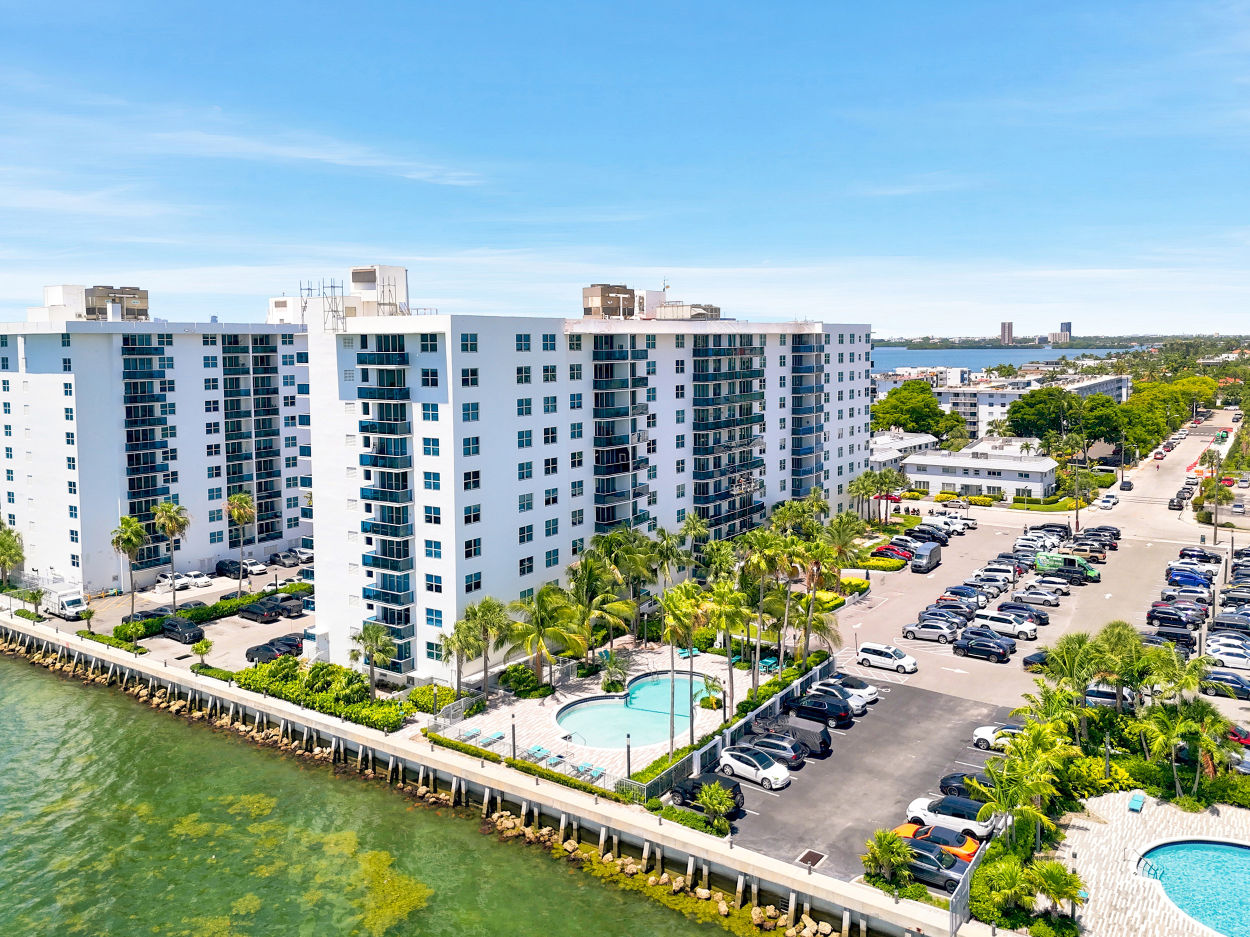 Treasures on the Bay II — balcony overlooking Biscayne Bay — 7501 E Treasure Dr #2S North Bay Village FL