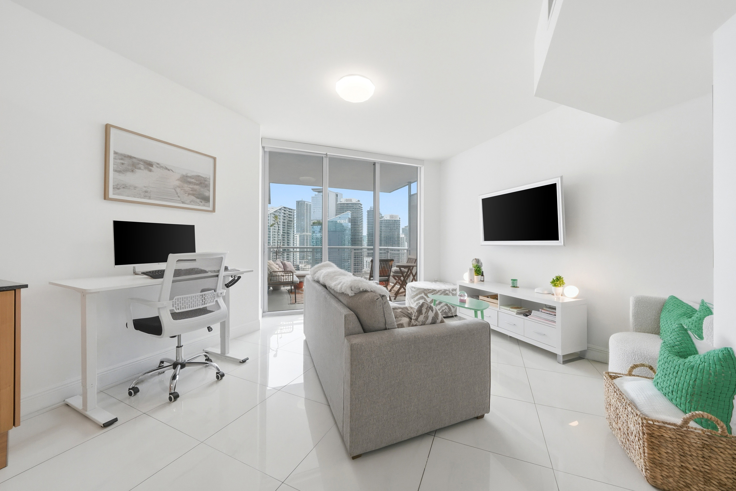 Open living area with modern finishes — Wind Condo