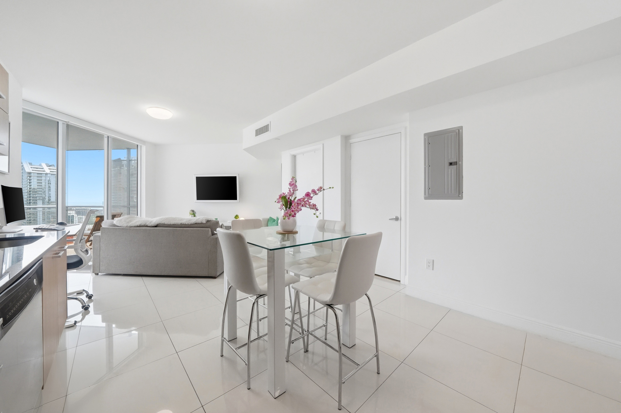 Living room detail — Wind Condo 350 S Miami Ave
