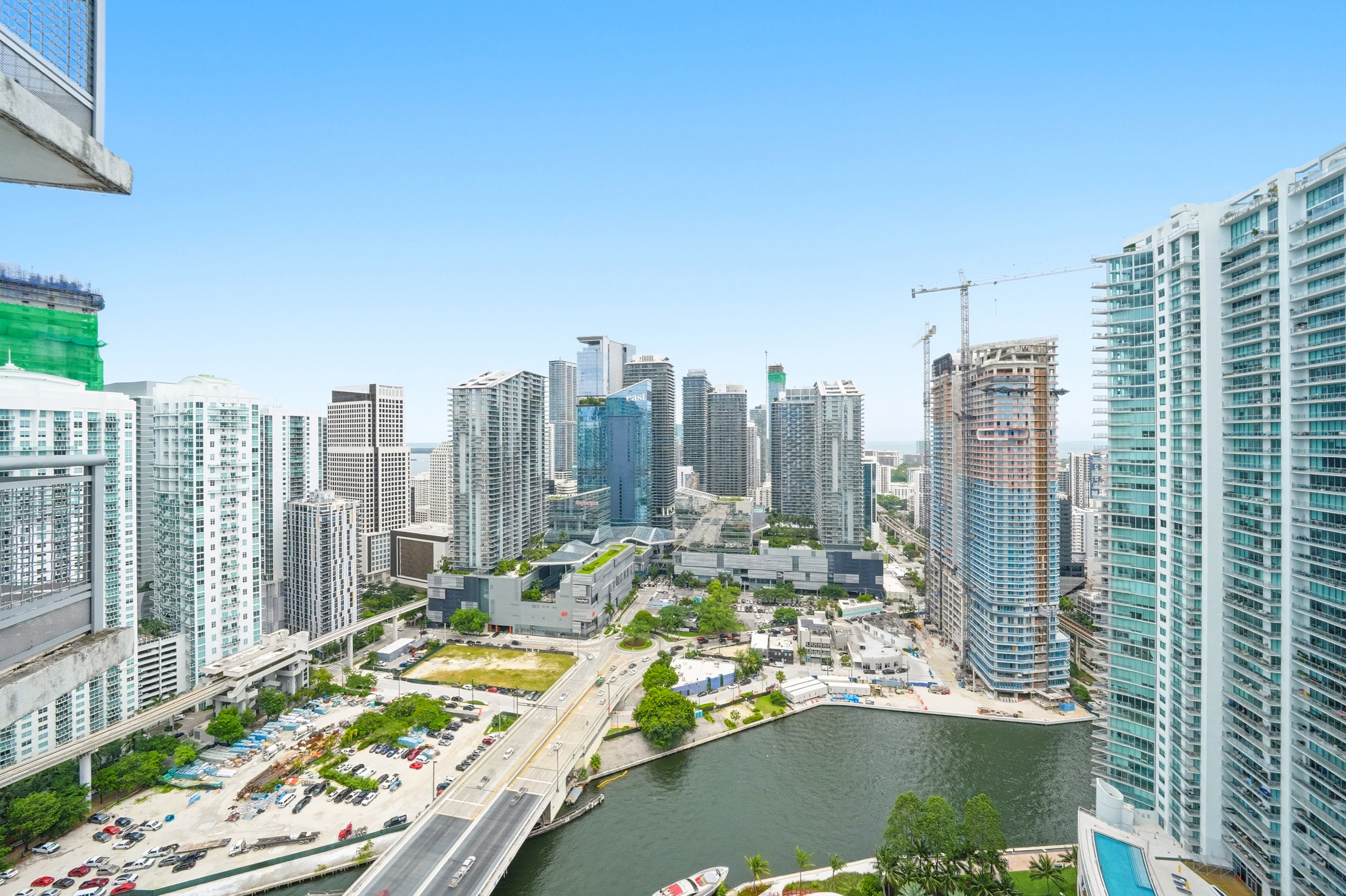 Open balcony overlooking Miami skyline — 350 S Miami Ave